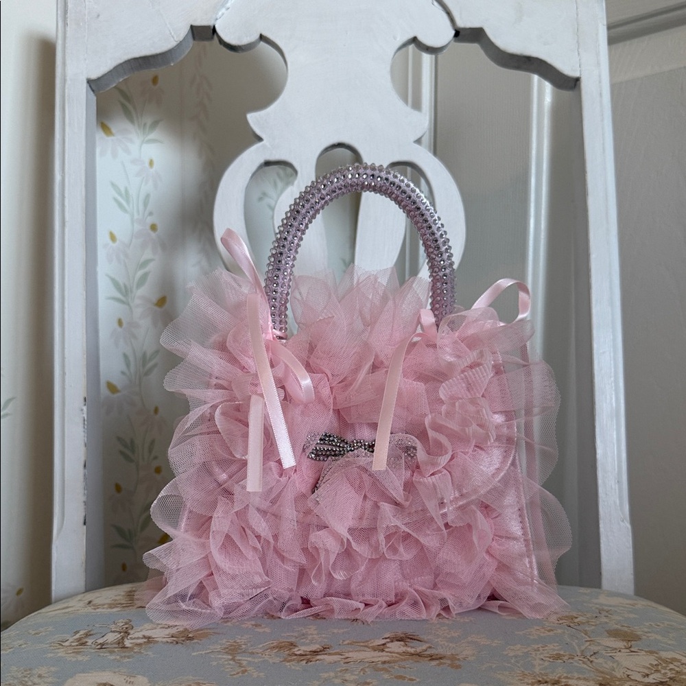 MOTF Netted Rhinestone Bow Handbag